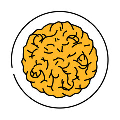 drunken noodles thai cuisine line icon vector. drunken noodles thai cuisine sign. isolated symbol illustration