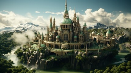 A Majestic Palace In A Fantasy World