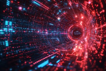 Obraz premium Digital Technology background of data and network