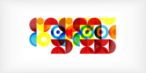 Minimal geometric abstract background. Circle square and triangle design. Trendy techno business template for wallpaper, banner, background or landing