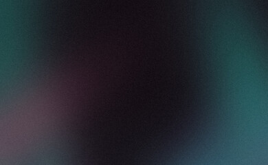 Dark green purple color spot grainy gradient with spotlight backdrop design. Elegant black multicolored noisy gradient, bright, shine, glow, noise, grain effect banner and poster