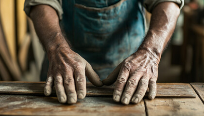 Focus on the hands of people performing their jobs, from artisans to office workers, telling a story through their work