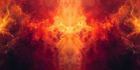 Fototapeta premium Burning fire in space, computer generated abstract background,