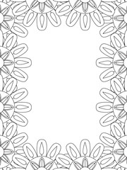 All these designs are hand-drawn and unique 
Flower Border Beautiful black and white illustration for adult coloring book,
This is a printable Beautiful Zentangle Coloring page for KDP Interior, POD p