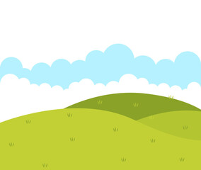 Obraz premium Green Field Cartoon Illustrations