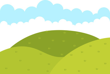 Green Field Cartoon Illustrations