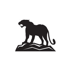 Black panther logo icon design vector illustration