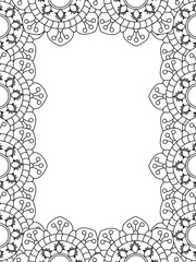 All these designs are hand-drawn and unique 
Flower Border Beautiful black and white illustration for adult coloring book,
This is a printable Beautiful Zentangle Coloring page for KDP Interior, POD p