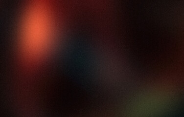 Dark orange green magenta color spot grainy gradient with spotlight backdrop design. Elegant black multicolored noisy gradient, bright, shine, glow, noise, grain effect banner and poster