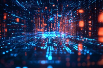 Digital Technology background of data and network