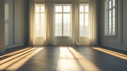 Fototapeta premium Empty light room interior