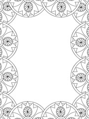 Obraz premium All these designs are hand-drawn and unique Flower Border Beautiful black and white illustration for adult coloring book, This is a printable Beautiful Zentangle Coloring page for KDP Interior, POD p