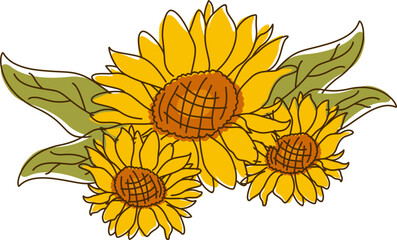 Abstract Line Sunflower