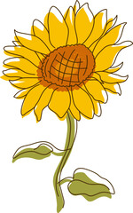 Abstract Line Sunflower