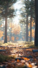 peaceful forest scene with towering