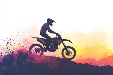 Thrilling Motocross Adventure at Sunset