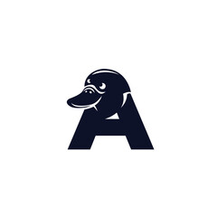 Obraz premium Letter A Platypus logo icon vector