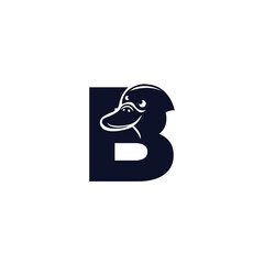 Letter B Platypus logo icon vector