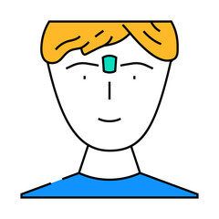 eyebrow hair removal male line icon vector. eyebrow hair removal male sign. isolated symbol illustration