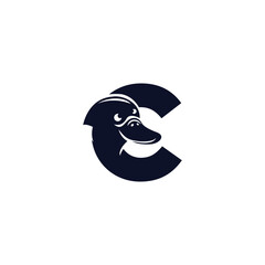 Letter C Platypus logo icon vector