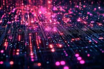 Obraz premium Digital Technology background of data and network