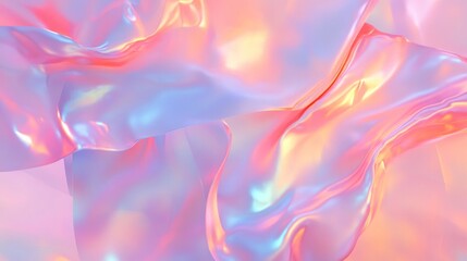 Fototapeta premium Colorful, flowing piece of fabric with a pink and blue hue.