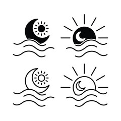 sunshine moon icon vector design illustrator