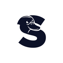 Letter S Platypus logo icon vector