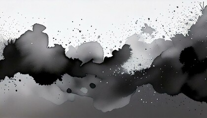 Obraz premium black ink splashes on white, black water splashes, black water splash, black water splash isolated, black watercolor paint splashes, black watercolor splashes, abstract watercolor background