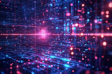 Obraz premium Digital Technology background of data and network