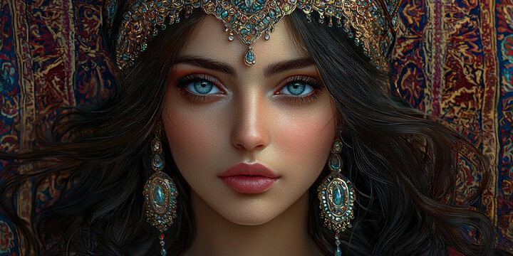 A beautiful Persian girl in traditional attire, generative AI