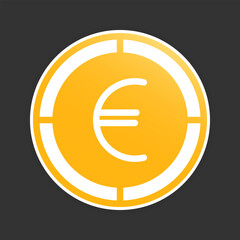 Obraz premium Euro coins icons. European money symbol, stylish currency symbol, with gradient fill effect.