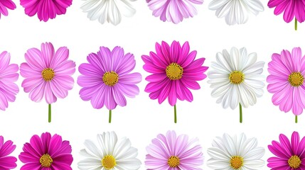 Minimalist Watercolor Cosmos Flowers Design
