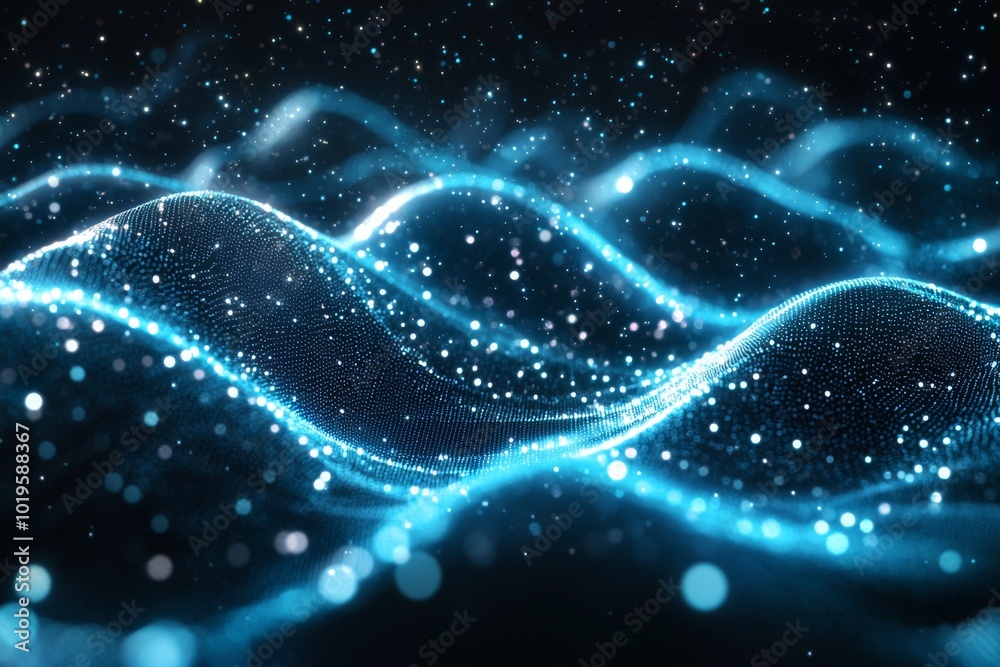 Wall mural digital technology background of data and network