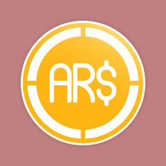 Peso coins icons. argentinian money symbol, attractive gradient fill currency logo Icons.