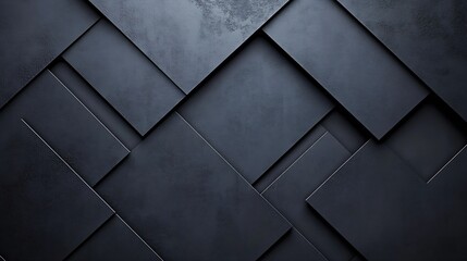 Black white dark gray abstract background Geometric pattern shape Line triangle polygon angle Gradient Shadow Matte 3d effect Rough grain grungy Design Template Presentation : Generative AI