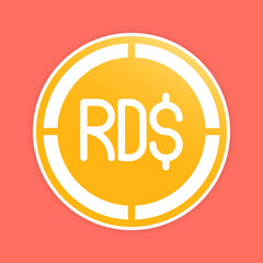 Peso coins icons. Dominican republic money symbol, Gradient based currency logo for web design.