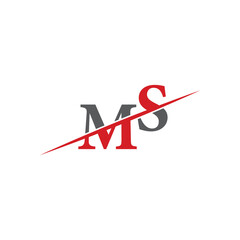 Minimalist MS Logo with Dynamic Diagonal Line
