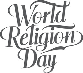 Typographic Silhouette for World Religion Day