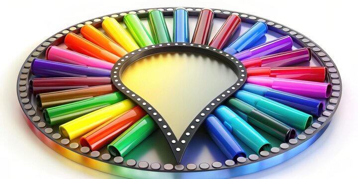 film punch hole marker with multiple colored markers, , film, punch hole, marker, colored