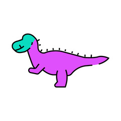 allosaurus dinosaur animal line icon vector. allosaurus dinosaur animal sign. isolated symbol illustration