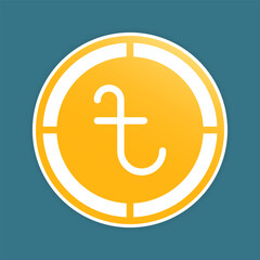 Taka coins icons. Bangladeshi money symbol, currency logo in gradient fill color palette.