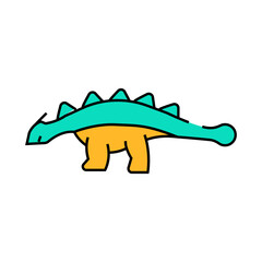 ankylosaurus dinosaur animal line icon vector. ankylosaurus dinosaur animal sign. isolated symbol illustration
