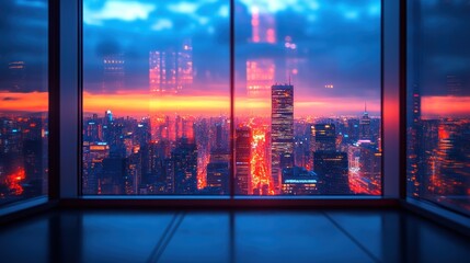 Cityscape View from Window