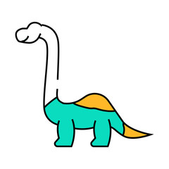 brachiosaurus dinosaur animal line icon vector. brachiosaurus dinosaur animal sign. isolated symbol illustration