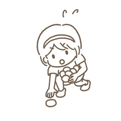 運動会で玉入れを頑張る女の子