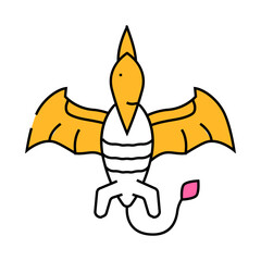 pteranodon dinosaur animal line icon vector. pteranodon dinosaur animal sign. isolated symbol illustration © sevector