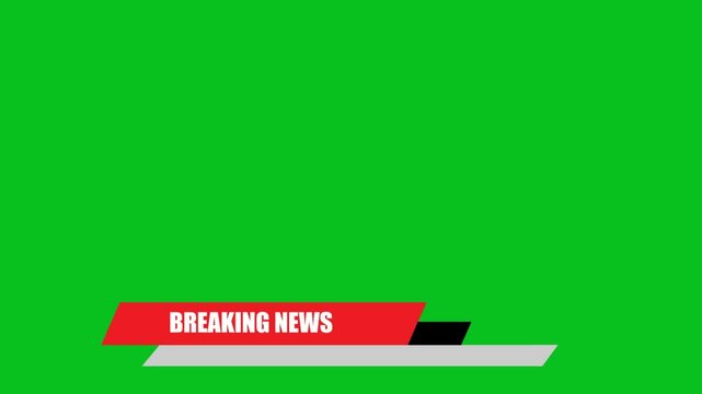 Breaking News - Lower third live breaking news brackground green screen.