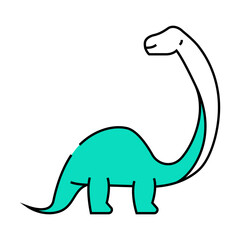 brontosaurus dinosaur animal line icon vector. brontosaurus dinosaur animal sign. isolated symbol illustration