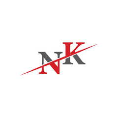 Minimalist NK Logo with Dynamic Diagonal Line